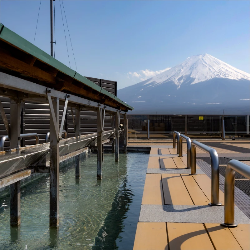 屋上足湯